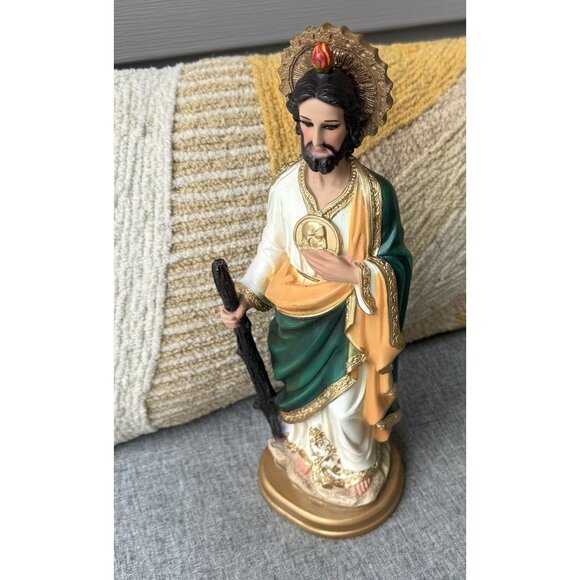St Jude Figurine Statue Resin 12" Tall Made in Mexico San Judas Tadeo - Picture 1 of 8